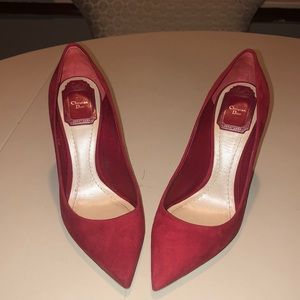 Christian Dior Red Suede Pumps